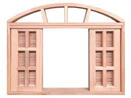 janela de madeira veneziana em arco de correr